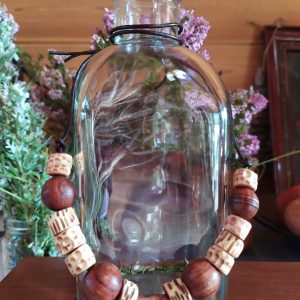 Colgante Cuentas originales de Madera, madera con Incrustación Marina,  Necklace shell inlay wood, original beads, wooden carved beads