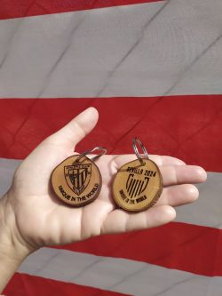Llaveros de la final de Copa 2024 Athletic Club de Bilbao con anillas